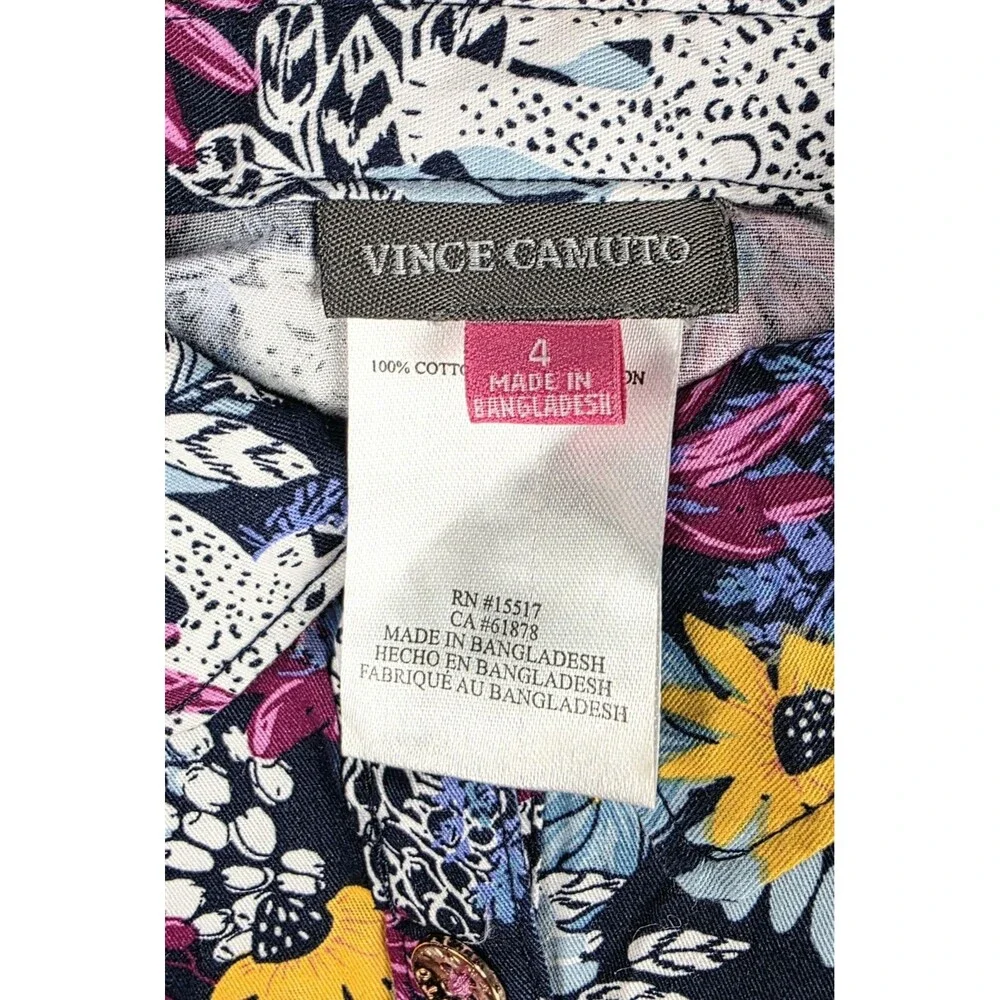 Girls Dress Size 4 Vince Camuto 100% Cotton Summer Bright Tropical Floral Tiered